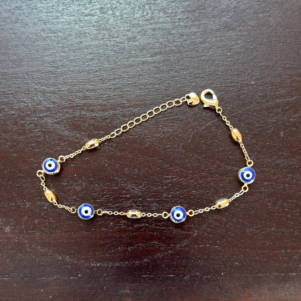 Gold And Blue Evil Eye Bracelet 25$